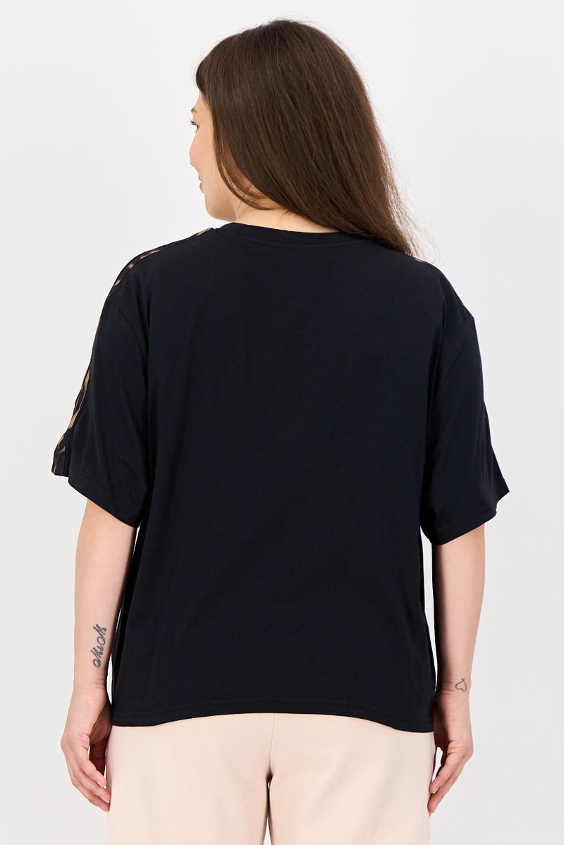 Adidas Women Loose Fit Long Sleeve Outdoor Crop Top, Black - Image 3